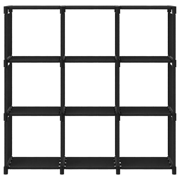 vidaXL Étagère d'affichage 9 cubes Noir 103x30x107,5 cm Tissu