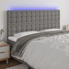 vidaXL T&ecirc;te de lit &agrave; LED Gris fonc&eacute; 180x5x118/128 cm Tissu
