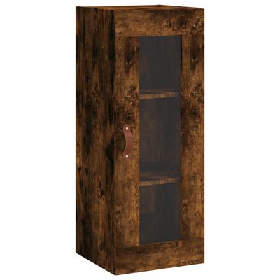 vidaXL Buffet haut Chêne fumé 34,5x34x180 cm Bois d'ingénierie