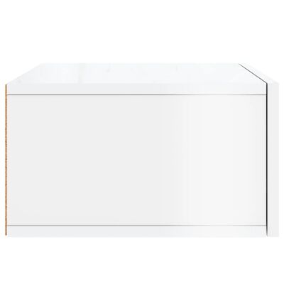 vidaXL Tables de chevet murales 2 pcs blanc brillant 35x35x20 cm