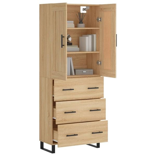 vidaXL Buffet haut Chêne sonoma 69,5x34x180 cm Bois d'ingénierie