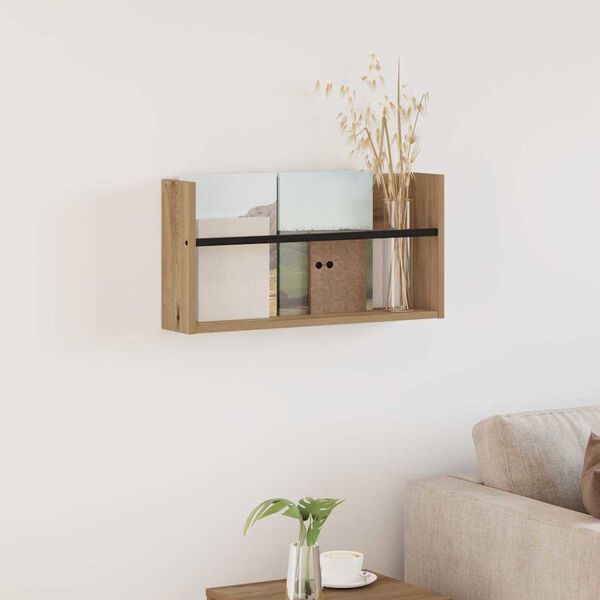 vidaXL &Eacute;tag&egrave;re &agrave; magazines Ch&ecirc;ne artisanal 60 x 12 x 30 cm