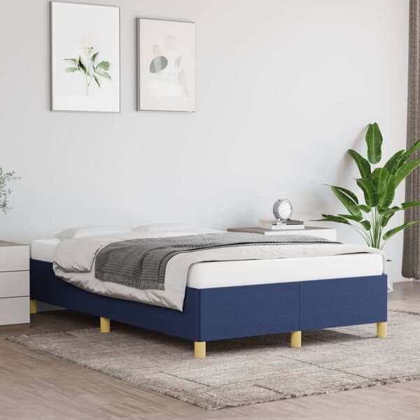 vidaXL Cadre de lit sans matelas bleu 120x200 cm tissu