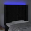 vidaXL T&ecirc;te de lit &agrave; LED Noir 103x16x118/128 cm Velours
