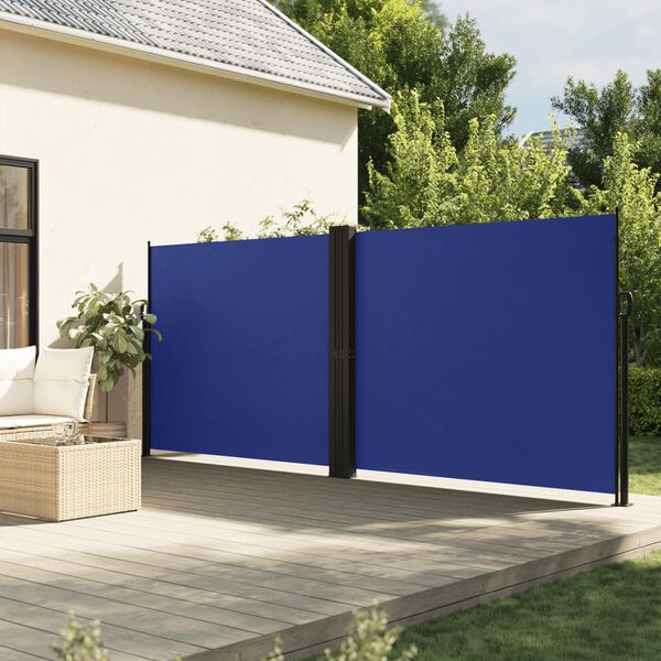 vidaXL Auvent latéral rétractable bleu 180x600 cm