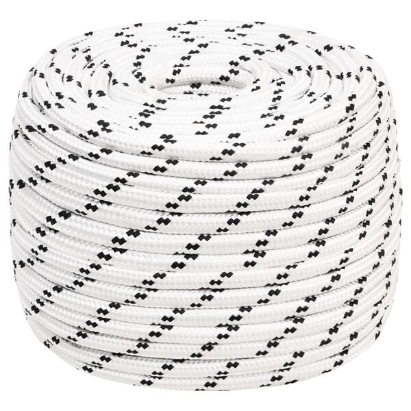 vidaXL Corde de bateau tressé Blanc 12 mmx100 m Polyester
