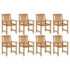 vidaXL Chaises de jardin avec coussins lot de 8 Bois d'acacia solide
