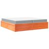 vidaXL Lit avec matelas cire marron 200x200 cm bois massif de pin