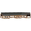 vidaXL Ensemble de canap&eacute;s d'ext&eacute;rieur 9 pc Naturel et Anthracite