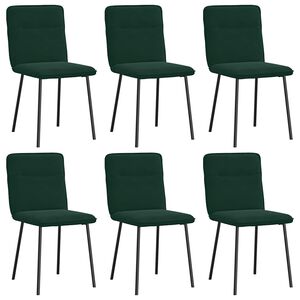 vidaXL Chaises &agrave; manger lot de 6 vert fonc&eacute; velours