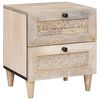 vidaXL Table de chevet Blanc 40 x 33 x 46 cm Bois d'ing&eacute;nierie