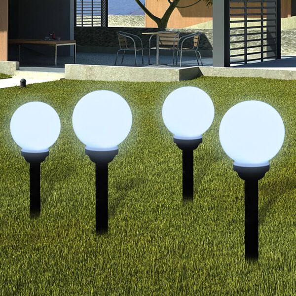 vidaXL 8 pcs Lampes d'all&eacute;e d'ext&eacute;rieur &agrave; LED 15 cm et piquet au sol