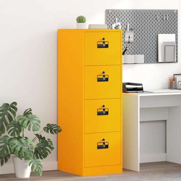 vidaXL Cabinet de Dossier 2 pcs Jaune moutarde 44 x 50 x 106.5 cm