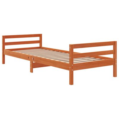 vidaXL Cadre de lit cire marron 90x200 cm bois de pin massif