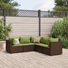 vidaXL Salon de jardin 5 pcs avec coussins Marron R&eacute;sine tress&eacute;e