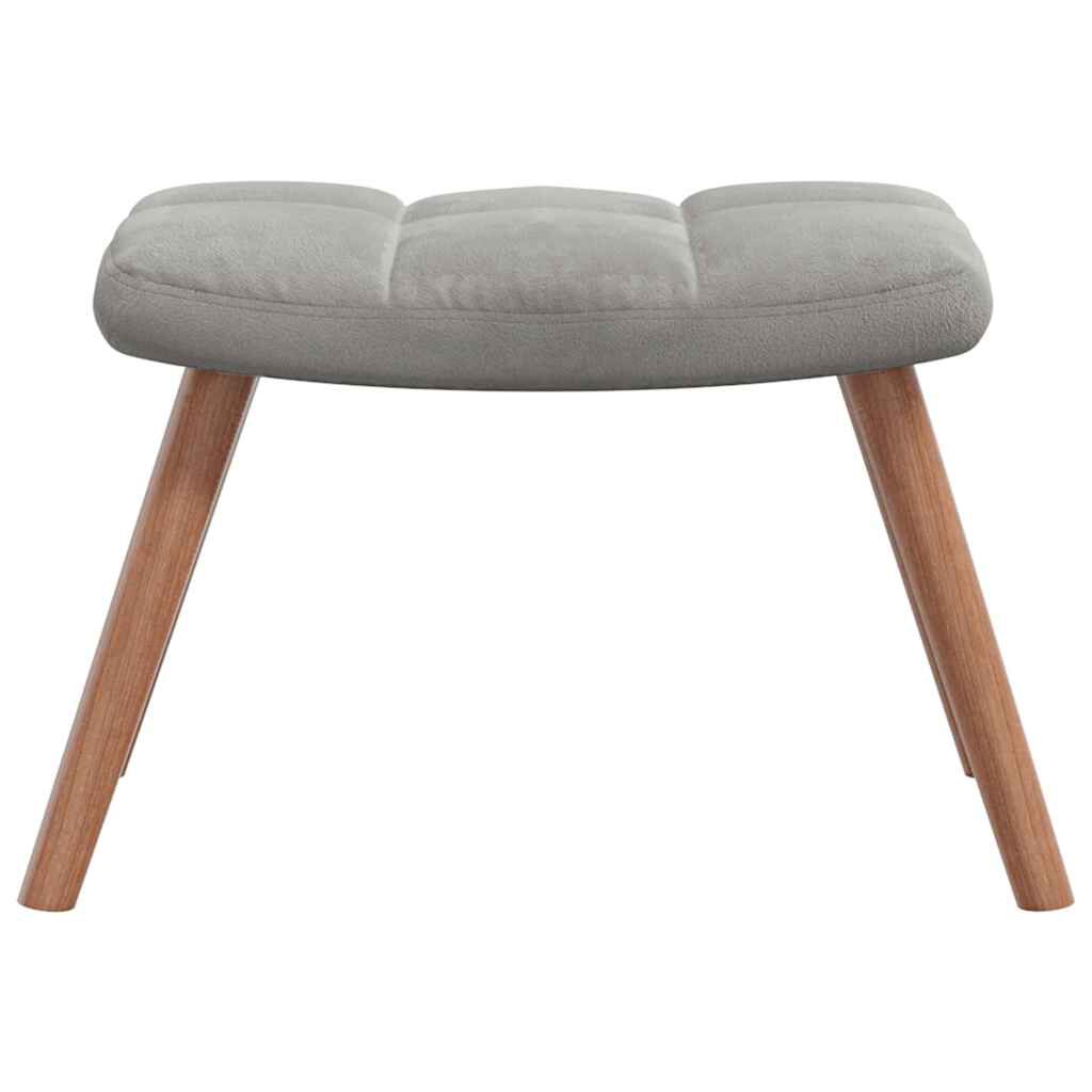 Chaise à Bascule + Tabouret VidaXL - Tissu Gris, Accoudoirs Rembourrés, Design Moderne Pour Salon