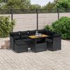 vidaXL Salon de jardin 8 pcs avec coussins noir r&eacute;sine tress&eacute;e