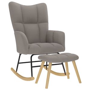 vidaXL Chaise &agrave; bascule avec repose-pied Taupe Tissu