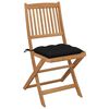 vidaXL Chaises pliables de jardin lot de 6 avec coussins Bois d'acacia