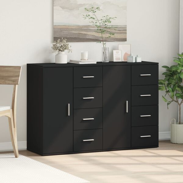 vidaXL Buffets 2 pcs noir 59x39x80 cm bois d'ing&eacute;nierie