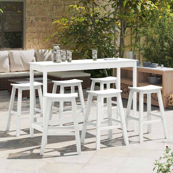vidaXL Ensemble de bar de jardin 6 pcs Blanc HDPE