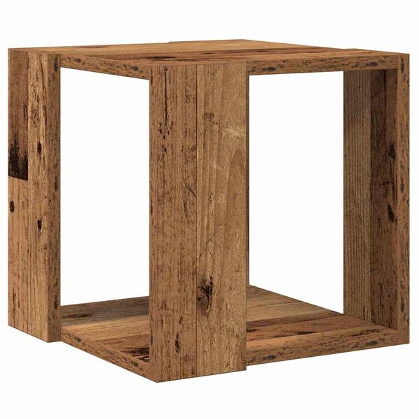 vidaXL Table basse Bois Ancien 32 x 32 x 30 cm Bois d'ing&eacute;nierie