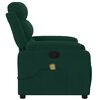 vidaXL Fauteuil de massage inclinable vert fonc&eacute; velours
