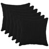vidaXL Housse de coussin 6 pc HEERLEN Noir 30 x 30 cm Boucl&eacute;