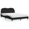 vidaXL Lit Viana avec matelas noir 140x200 cm similicuir