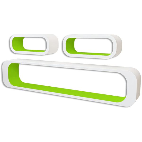 vidaXL &Eacute;tag&egrave;res murales sous forme de cube 6 pcs Vert et blanc