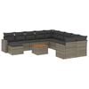 vidaXL Salon de jardin avec coussins 12 pcs gris r&eacute;sine tress&eacute;e
