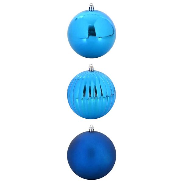 vidaXL Ensemble de Boules de No&euml;l XXL 3 pcs Bleu Plastique