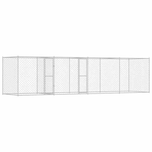 vidaXL Cage pour chien Argent 600 x 200 x 200 cm Acier galvanisé