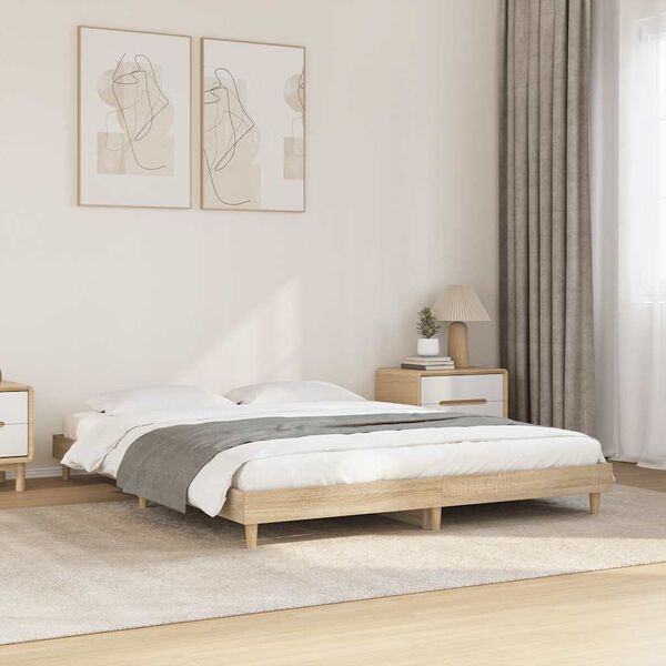 vidaXL Cadre de lit sans matelas chêne sonoma 140x200 cm