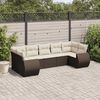vidaXL Salon de jardin avec coussins 7 pcs marron r&eacute;sine tress&eacute;e