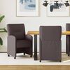 vidaXL Chaises de Salle &agrave; Manger avec Roues 2 pcs Marron fonc&eacute;