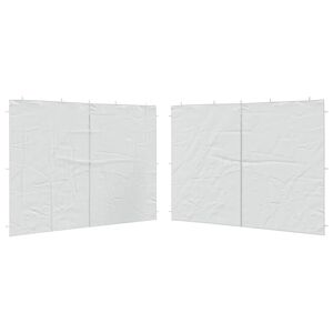 vidaXL Parois de tente de r&eacute;ception 2 pcs et fermeture &eacute;clair PE Blanc