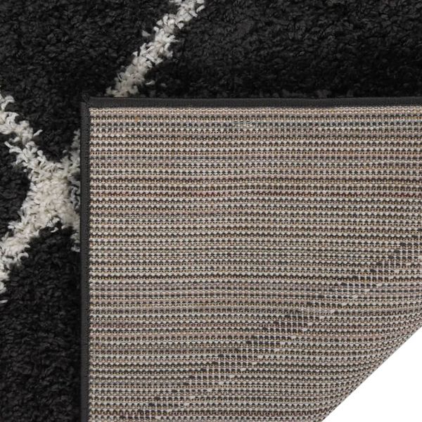 vidaXL Tapis shaggy &agrave; poils longs Cr&egrave;me et anthracite 200x290 cm
