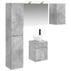 vidaXL Ensemble d'armoire de salle de bain 5 pc Gris b&eacute;ton