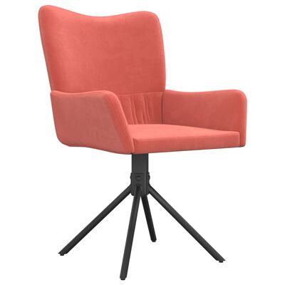 vidaXL Chaises pivotantes à manger lot de 2 Rose Velours