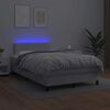 vidaXL Sommier &agrave; lattes de lit matelas LED blanc 120x190 cm similicuir