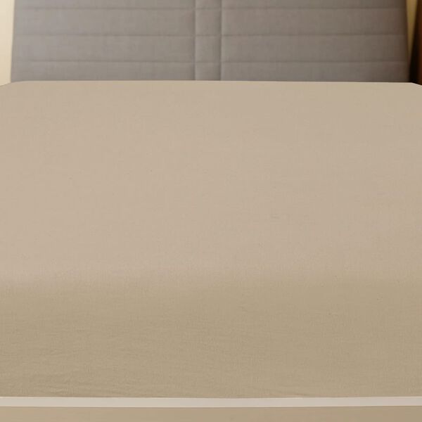 vidaXL Drap-housse Jersey Taupe 180x200 cm Coton