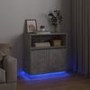 vidaXL Buffet LED Gris b&eacute;ton 71 x 34,5 x 75 cm Bois d'ing&eacute;nierie