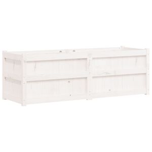 vidaXL Jardini&egrave;re blanc 150x50x50 cm bois massif de pin