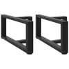 vidaXL Pieds de table basse en T, 2 pi&egrave;ces, noir, 70 x 25 x (30-31) cm, acier