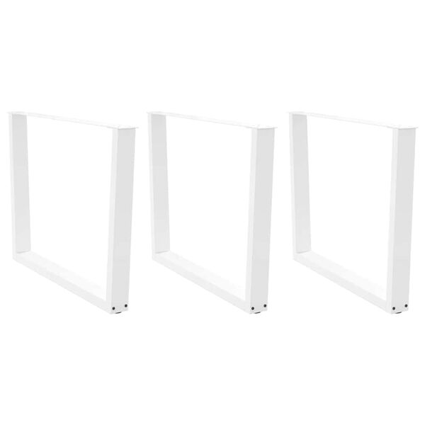 vidaXL Pieds de table &agrave; manger en forme de V, 2 pi&egrave;ces, blanc, 100 x (72-73,3) cm, acier