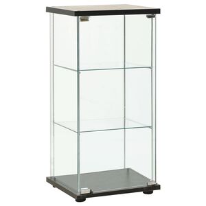 vidaXL Armoire de rangement Verre trempé Noir