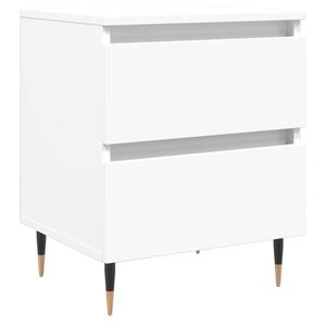 vidaXL Table de chevet Blanc 40x35x50 cm Bois d&rsquo;ing&eacute;nierie