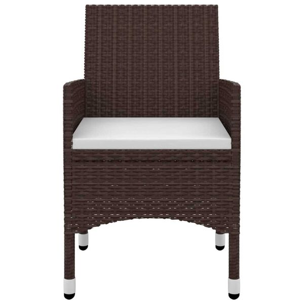 vidaXL Ensemble &agrave; manger de jardin coussins 9 pcs R&eacute;sine tress&eacute;e Verre