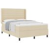 vidaXL Lit &agrave; ressorts avec coussin Cr&egrave;me 190 x 140 cm tissu